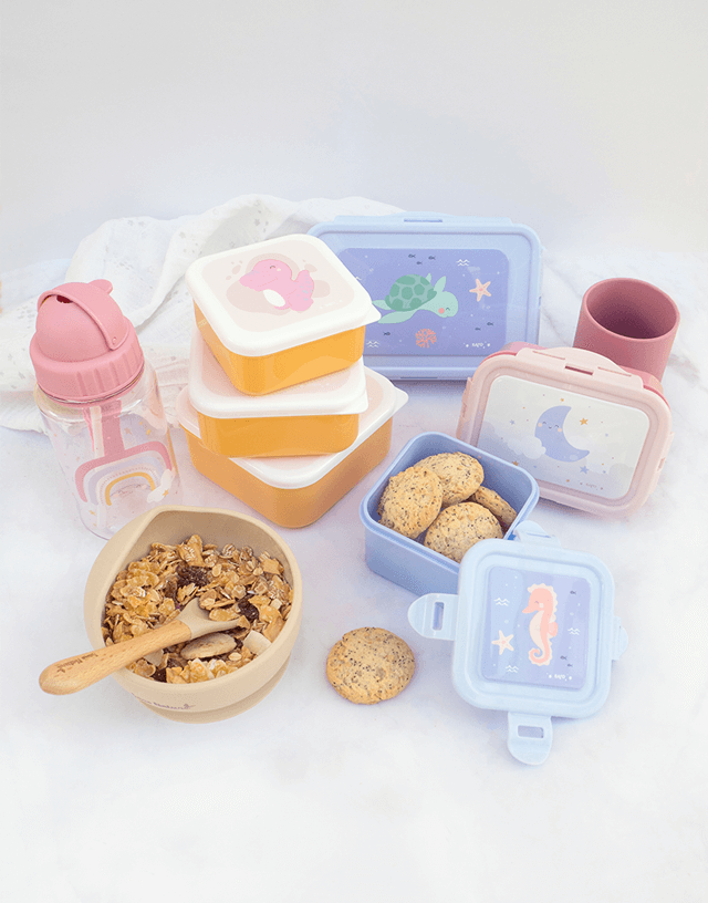 Cajita Almuerzo Grande Azul personalizado - regalo bebé | Mi Luna Lunera