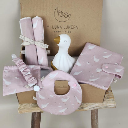 Canastilla Goose Rosa EDICIÓN LIMITADA personalizado - regalo bebé | Mi Luna Lunera
