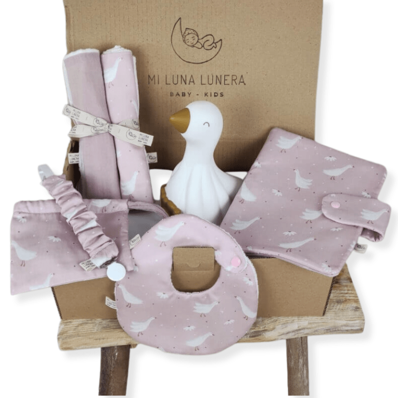 Canastilla Goose Rosa EDICIÓN LIMITADA personalizado - regalo bebé | Mi Luna Lunera