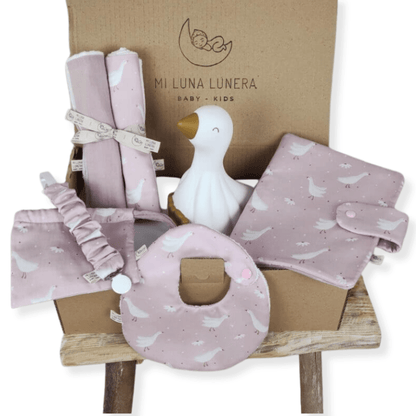 Canastilla Goose Rosa EDICIÓN LIMITADA personalizado - regalo bebé | Mi Luna Lunera