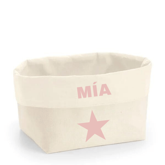 Cesto Tela Personalizado personalizado - regalo bebé | Mi Luna Lunera