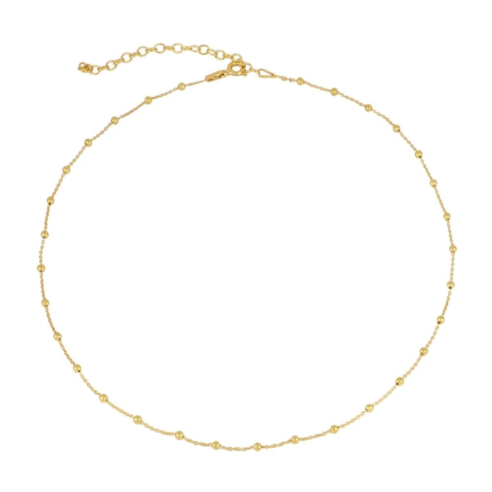 Collar Bolitas Plata de Ley 925 | Baño de Oro 18K personalizado - regalo bebé | Mi Luna Lunera