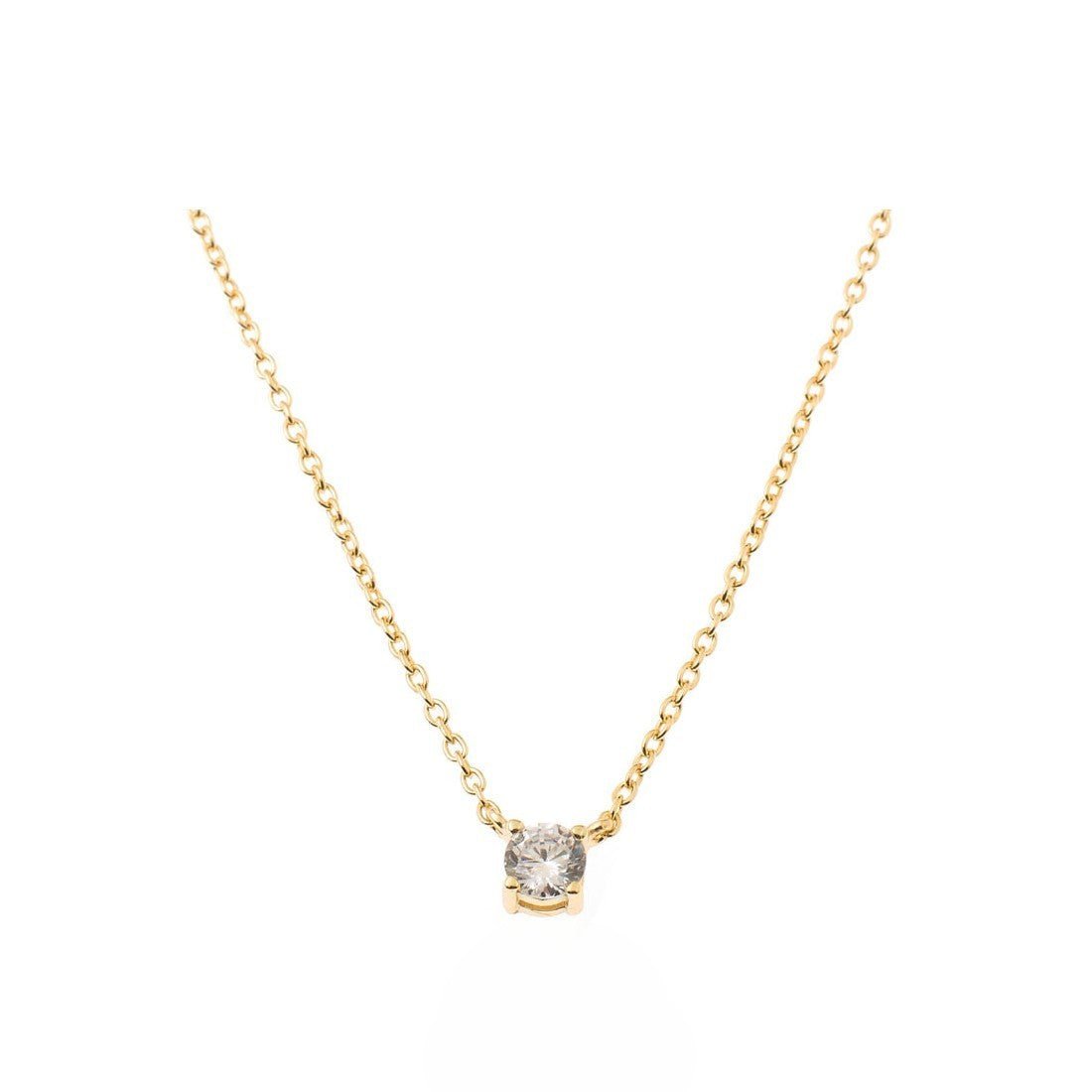 Collar Circonita Plata de Ley 925 | Baño de Oro 18K personalizado - regalo bebé | Mi Luna Lunera