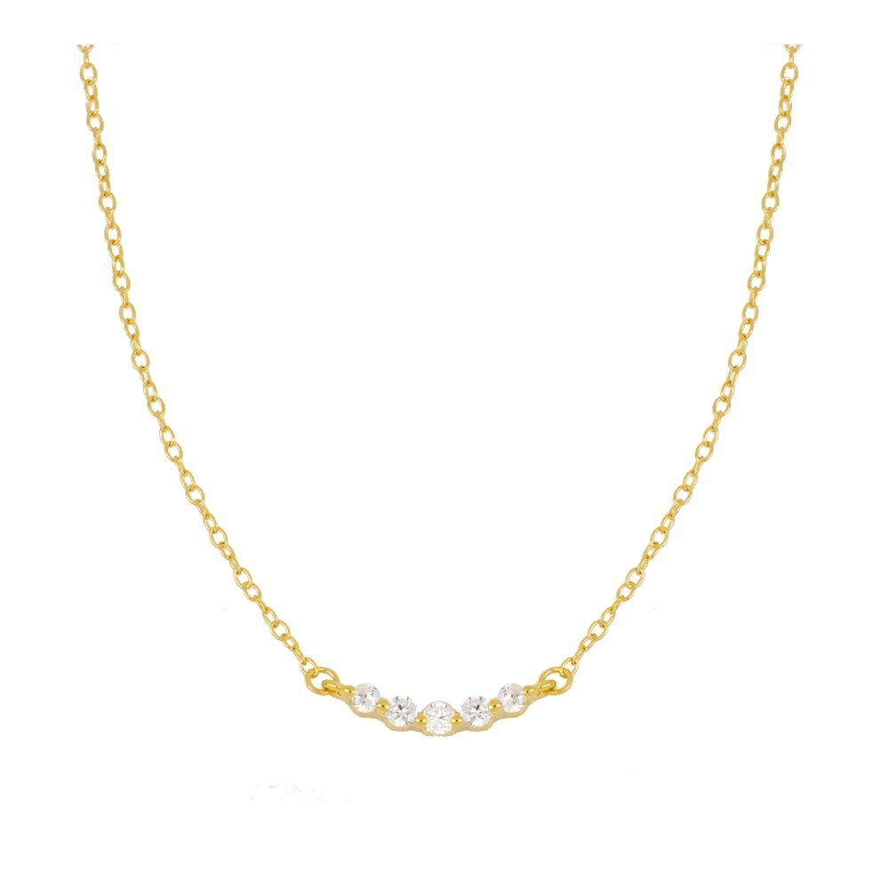 Collar Circonitas Plata de Ley 925 | Baño de Oro 18K personalizado - regalo bebé | Mi Luna Lunera