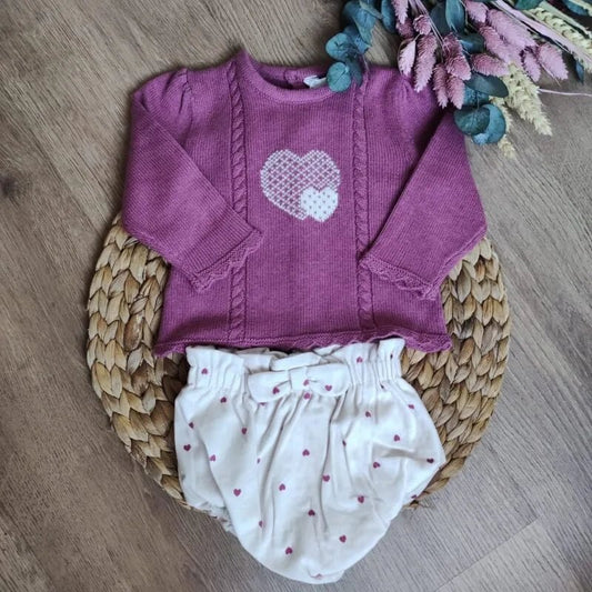 Conjunto 2 Piezas Corazones personalizado - regalo bebé | Mi Luna Lunera