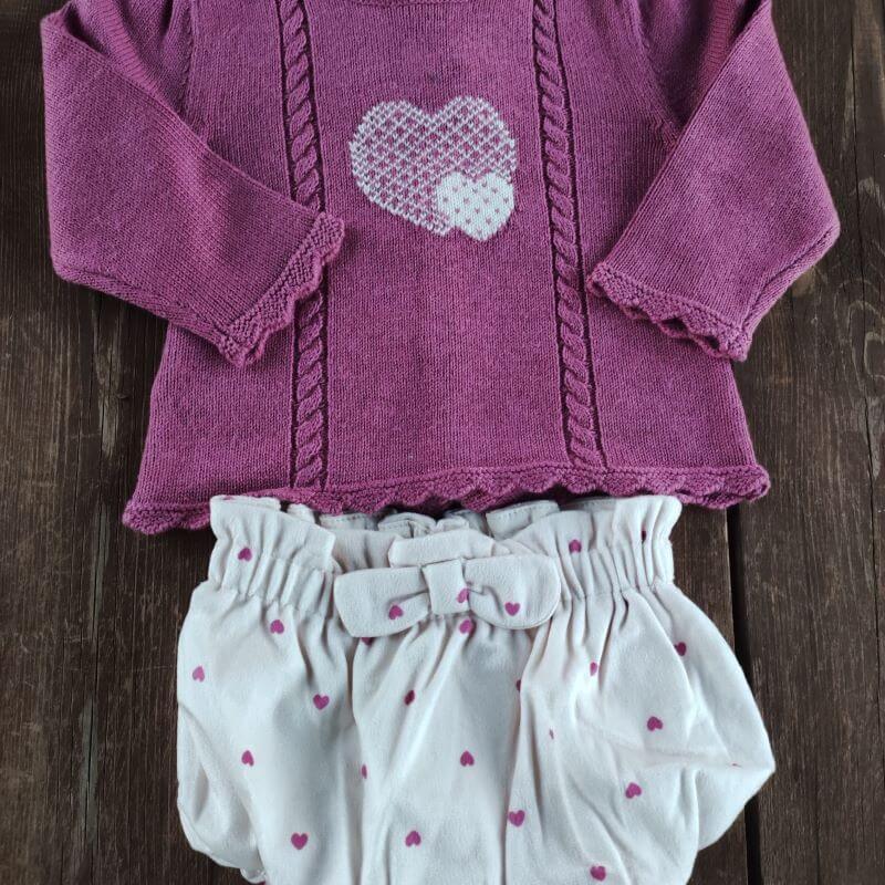 Conjunto 2 Piezas Corazones personalizado - regalo bebé | Mi Luna Lunera