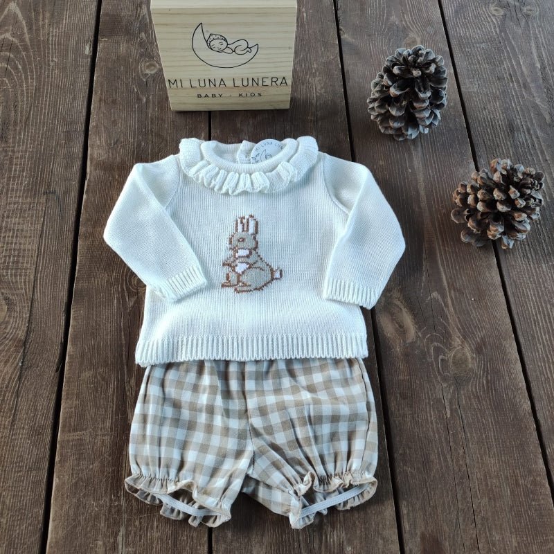 Conjunto Bunny Punto Niña personalizado - regalo bebé | Mi Luna Lunera