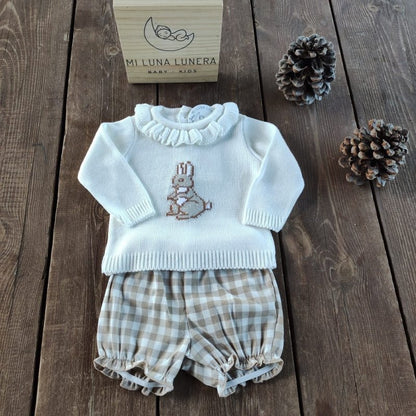 Conjunto Bunny Punto Niña personalizado - regalo bebé | Mi Luna Lunera