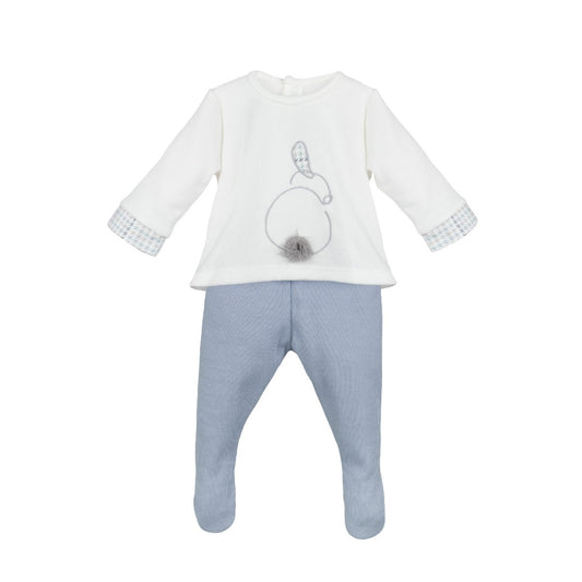 Conjunto Polaina Genil Azul - Calamaro personalizado - regalo bebé | Mi Luna Lunera