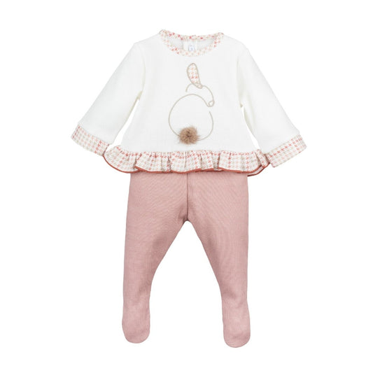 Conjunto Polaina Genil Nude - Calamaro personalizado - regalo bebé | Mi Luna Lunera