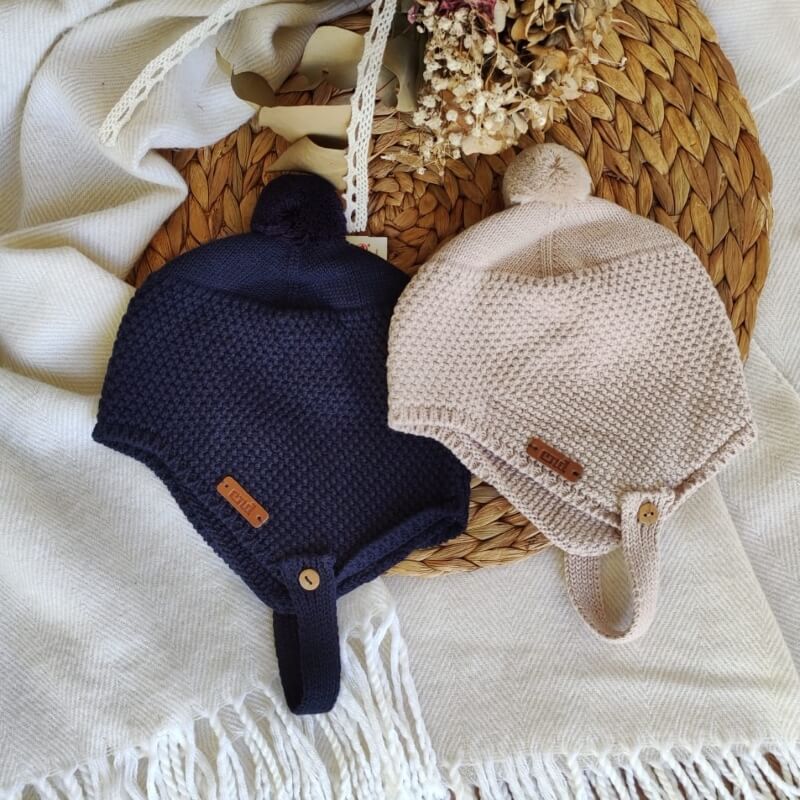 Gorro Aviador Punto (Más colores) - Cóndor personalizado - regalo bebé | Mi Luna Lunera