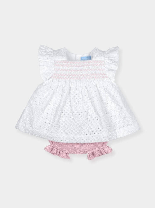Jesusito Punto Smock y Culotte personalizado - regalo bebé | Mi Luna Lunera