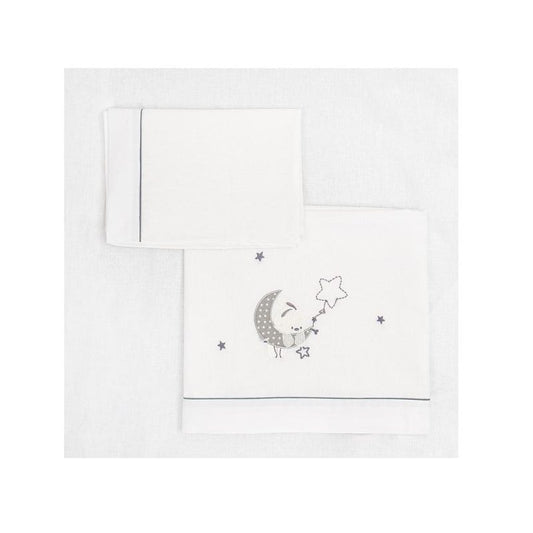 Juego de Sábanas Cuna Luna Gris personalizado - regalo bebé | Mi Luna Lunera
