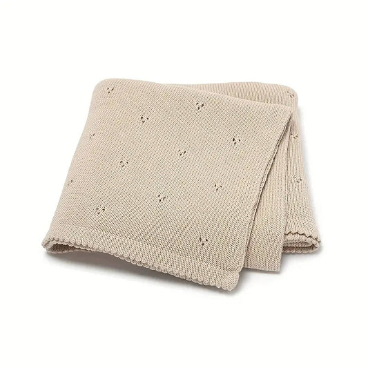 Manta Bebé Punto Beige Personalizable personalizado - regalo bebé | Mi Luna Lunera