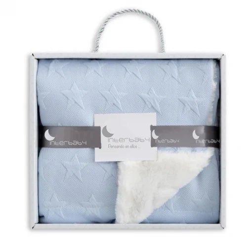 Manta Estrellas Azul personalizado - regalo bebé | Mi Luna Lunera