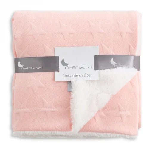 Manta Estrellas Rosa personalizado - regalo bebé | Mi Luna Lunera