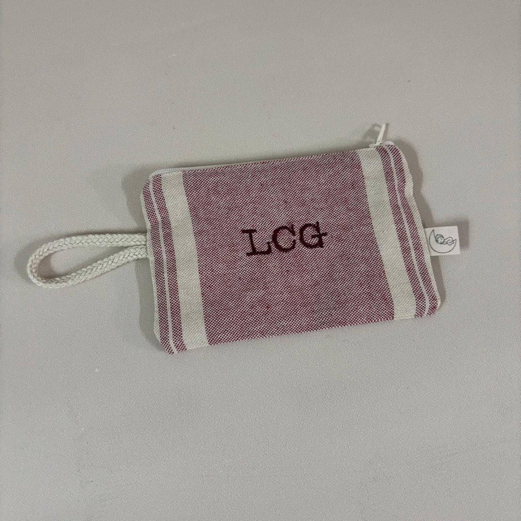 Monedero Rayas Granate Anchas Personalizable personalizado - regalo bebé | Mi Luna Lunera