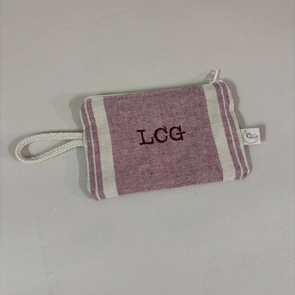 Monedero Rayas Granate Anchas Personalizable personalizado - regalo bebé | Mi Luna Lunera