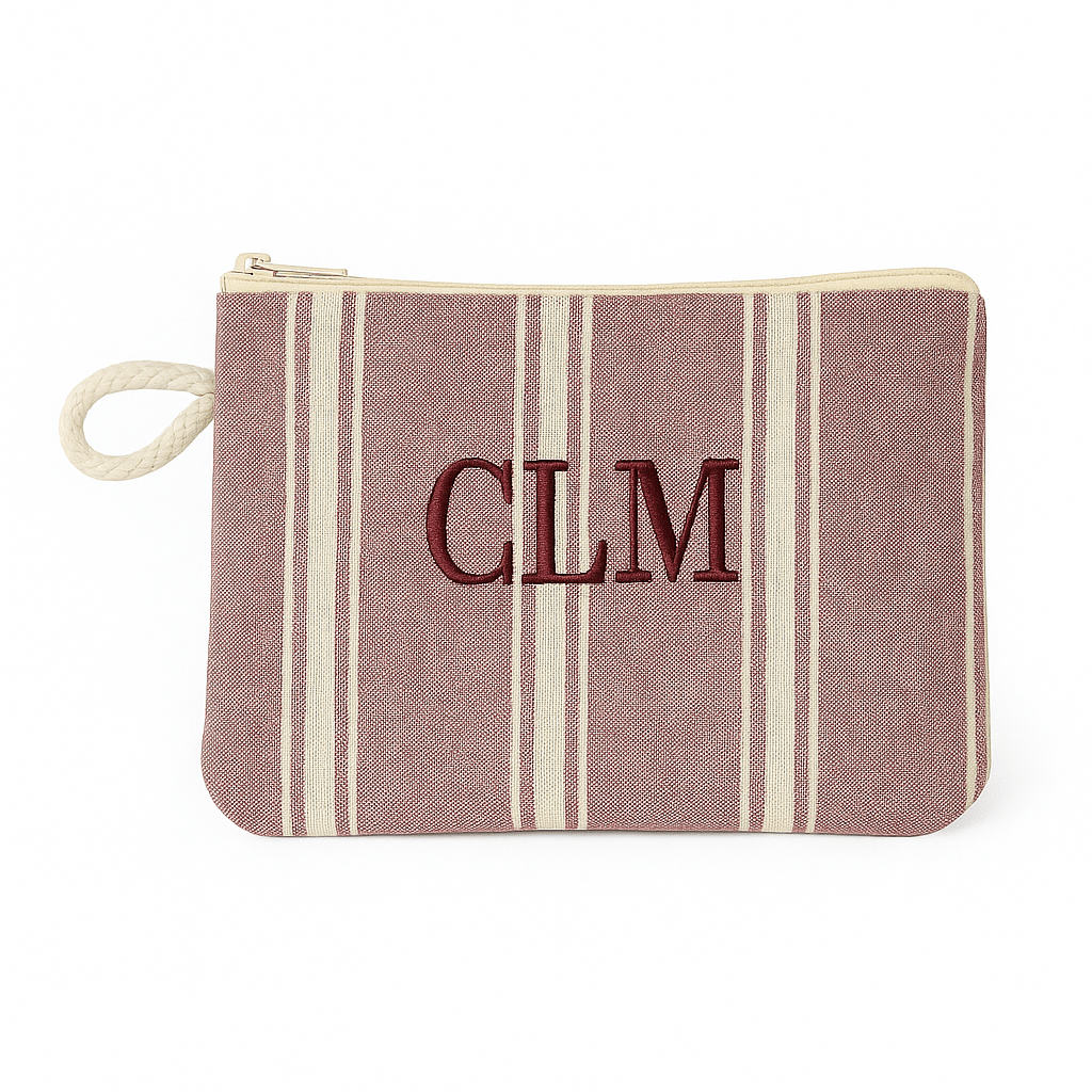 Monedero Rayas Granate Anchas Personalizable personalizado - regalo bebé | Mi Luna Lunera