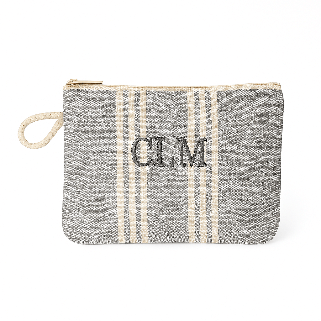 Monedero Rayas Gris Personalizable personalizado - regalo bebé | Mi Luna Lunera