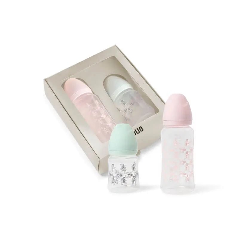 Pack 2 Biberones Tous Rosa personalizado - regalo bebé | Mi Luna Lunera