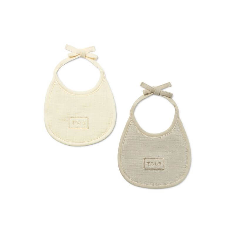Pack Baberos Tous Beige personalizado - regalo bebé | Mi Luna Lunera