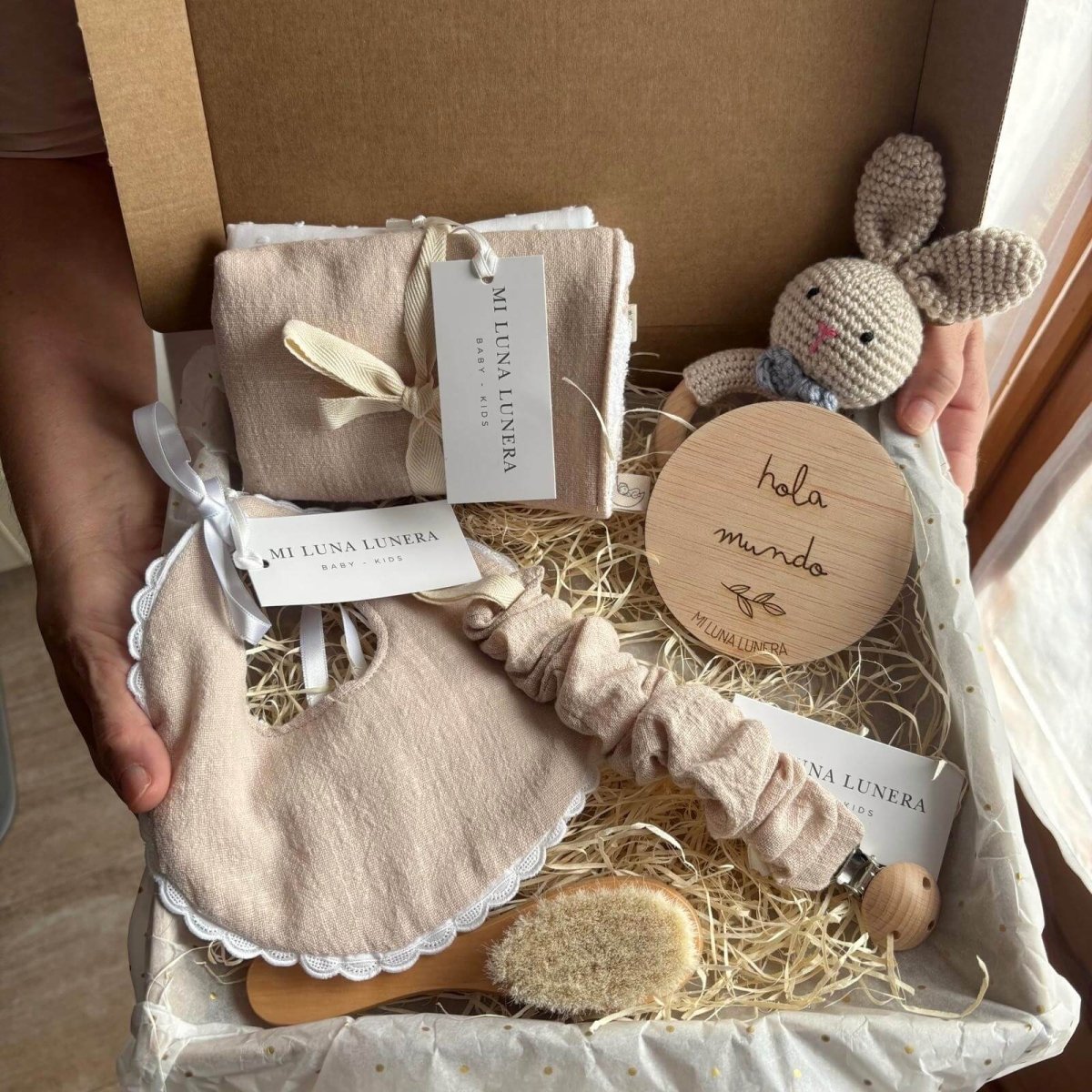 Pack Canastilla Bebé Personalizada Manuela | Mi Luna Lunera personalizado - regalo bebé | Mi Luna Lunera