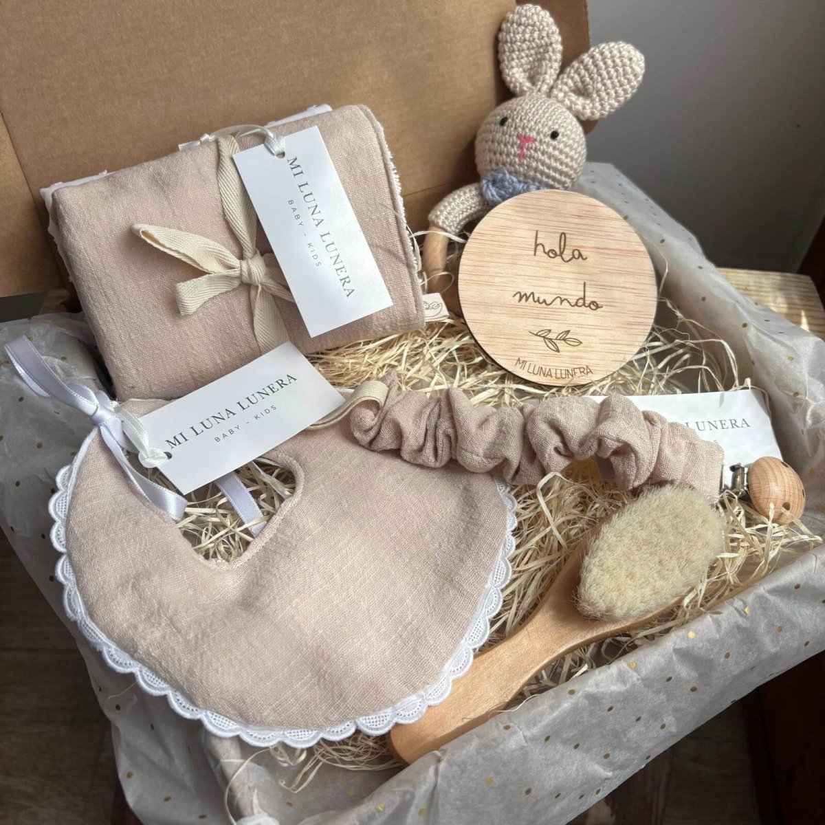 Pack Canastilla Bebé Personalizada Manuela | Mi Luna Lunera personalizado - regalo bebé | Mi Luna Lunera