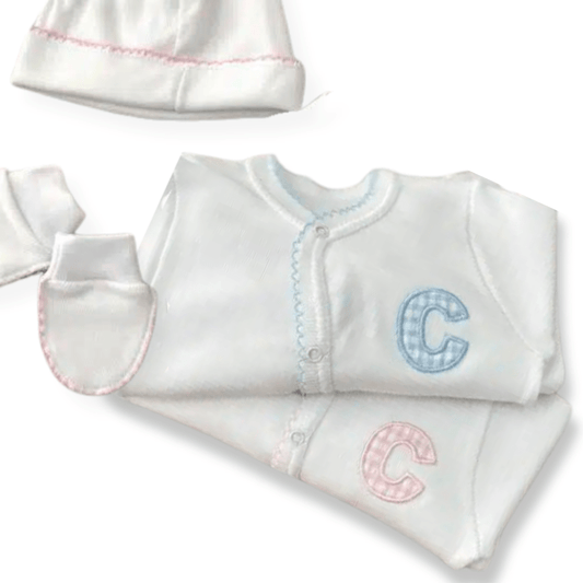 Pack Pijama, Gorro y Manoplas Personalizado personalizado - regalo bebé | Mi Luna Lunera
