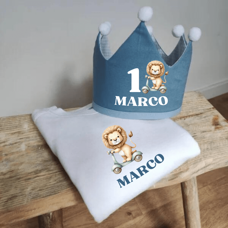 Pack Sudadera y Corona Personalizable personalizado - regalo bebé | Mi Luna Lunera