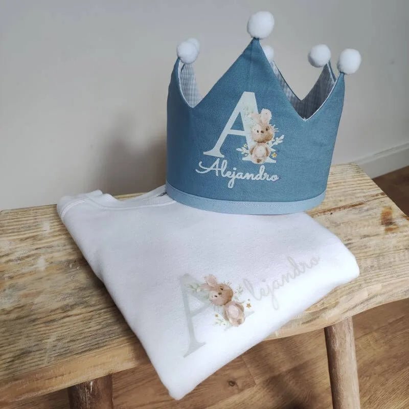 Pack Sudadera y Corona Personalizable personalizado - regalo bebé | Mi Luna Lunera
