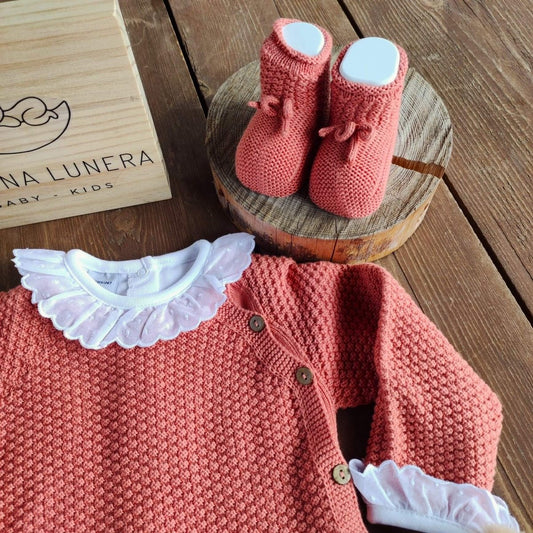 Patucos Teja personalizado - regalo bebé | Mi Luna Lunera