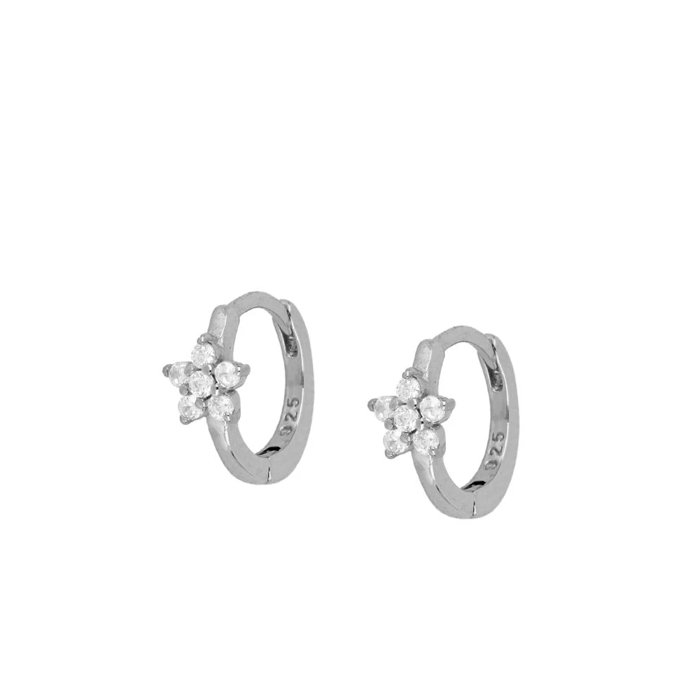 Pendientes Aro Estrella Plata de Ley 925 personalizado - regalo bebé | Mi Luna Lunera