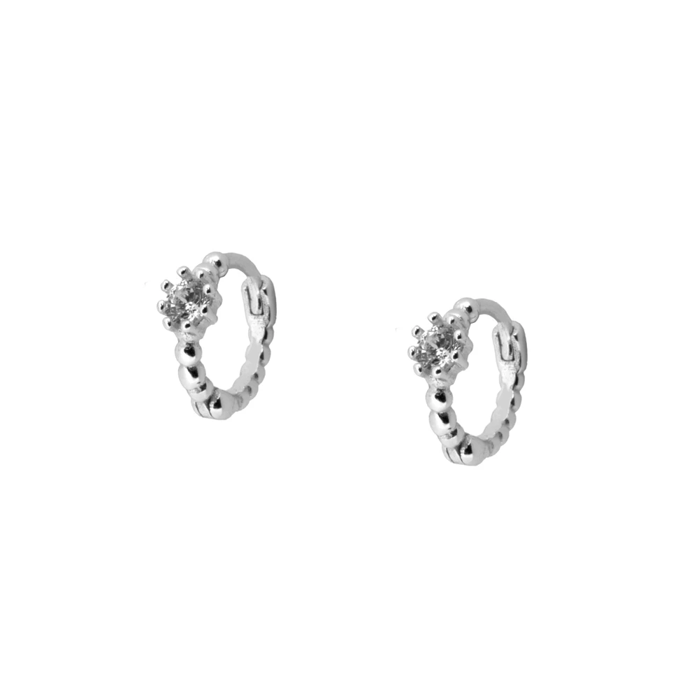 Pendientes Bolitas Circonita Plata de Ley 925 personalizado - regalo bebé | Mi Luna Lunera