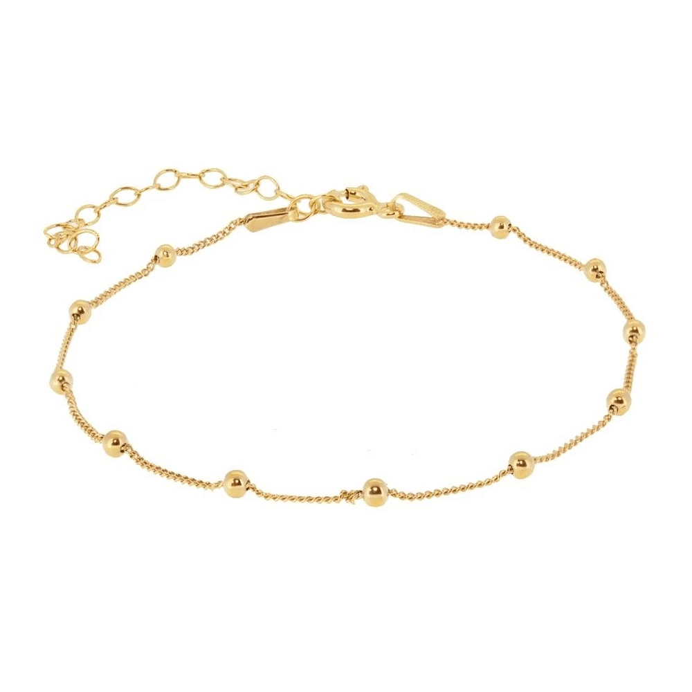 Pulsera Bolitas Plata de Ley 925 | Baño de Oro 18K personalizado - regalo bebé | Mi Luna Lunera