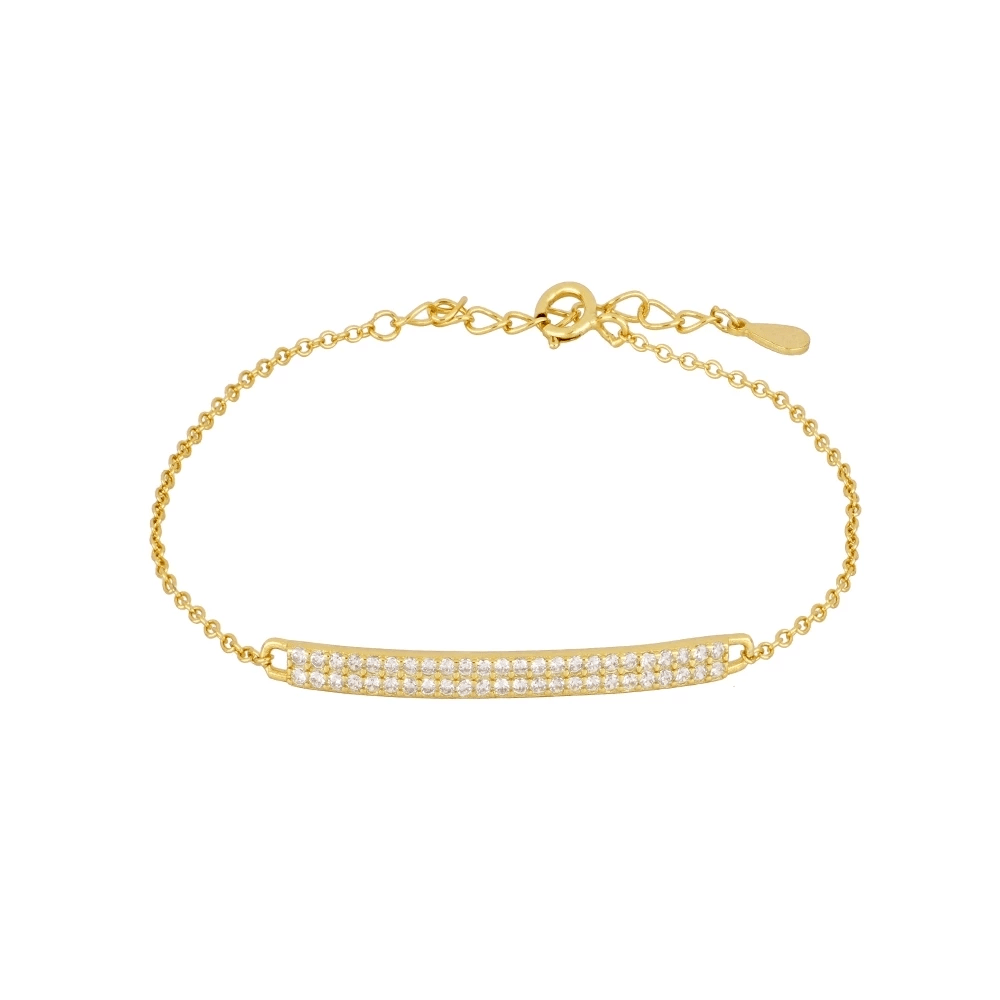 Pulsera Circonitas Plata de Ley 925 | Baño de Oro 18K personalizado - regalo bebé | Mi Luna Lunera
