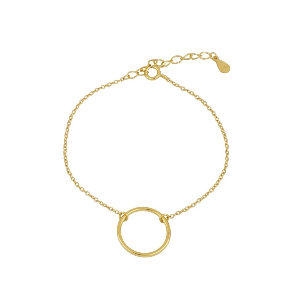 Pulsera Círculo Plata de Ley 925 | Baño de Oro 18K personalizado - regalo bebé | Mi Luna Lunera