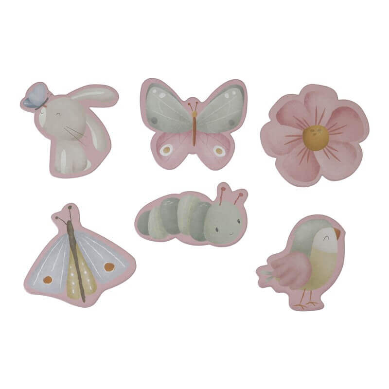 Puzzle 6 en 1 Flores y Mariposas personalizado - regalo bebé | Mi Luna Lunera