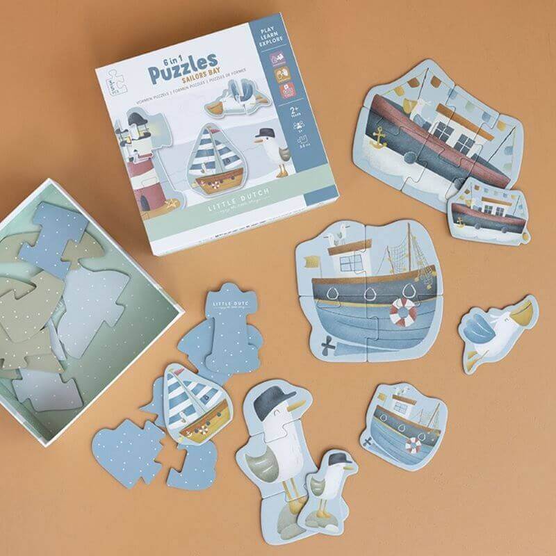 Puzzle 6 en 1 Sailor Bay personalizado - regalo bebé | Mi Luna Lunera
