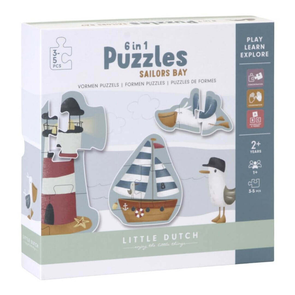 Puzzle 6 en 1 Sailor Bay personalizado - regalo bebé | Mi Luna Lunera