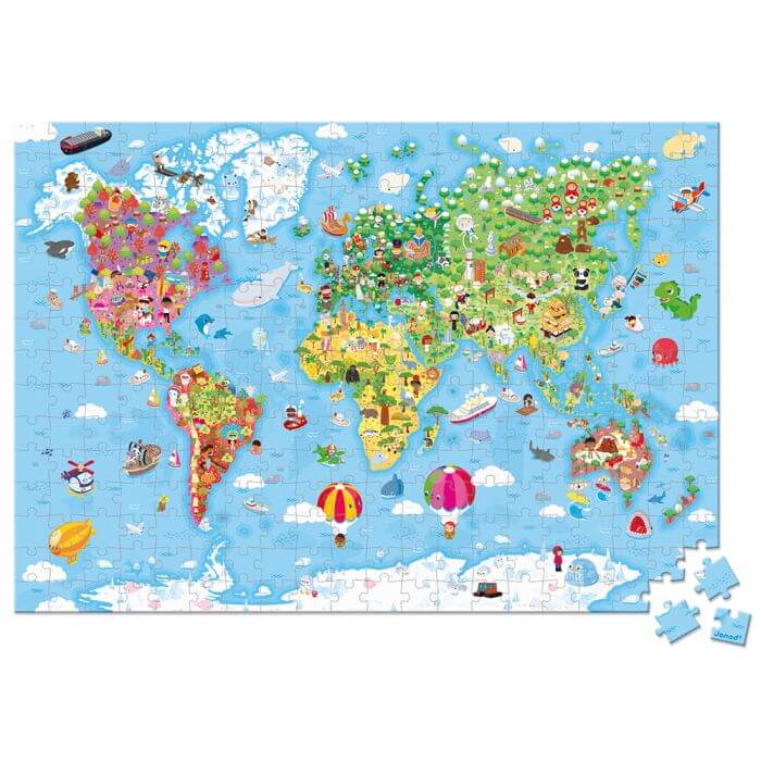Puzzle Gigante del Mundo 300 piezas personalizado - regalo bebé | Mi Luna Lunera