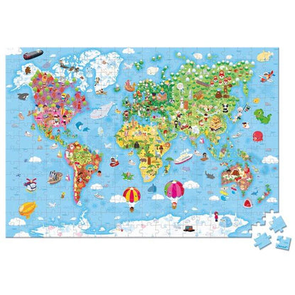Puzzle Gigante del Mundo 300 piezas personalizado - regalo bebé | Mi Luna Lunera
