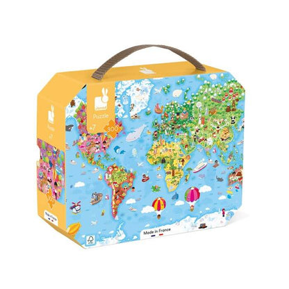 Puzzle Gigante del Mundo 300 piezas personalizado - regalo bebé | Mi Luna Lunera