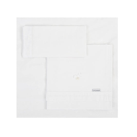 Sábanas Cuna Toscana Blanco personalizado - regalo bebé | Mi Luna Lunera