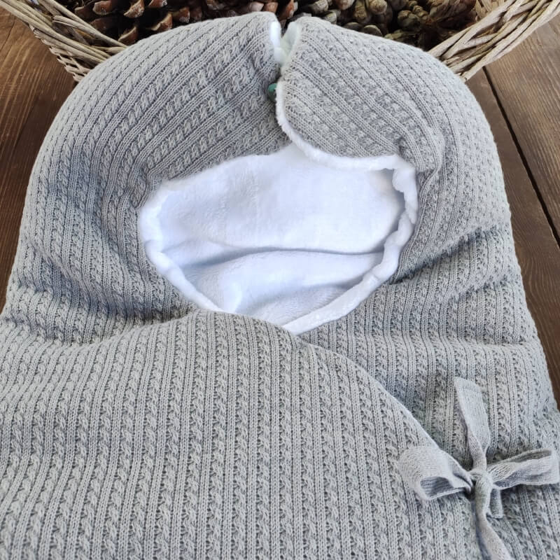 Saco Arrullo Gris personalizado - regalo bebé | Mi Luna Lunera