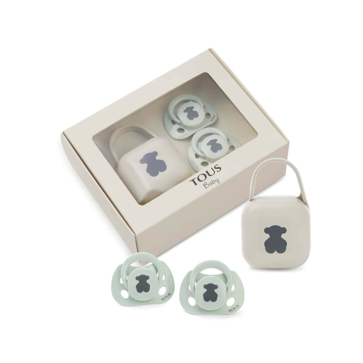 Set 2 Chupetes 0 meses+ Verde Tous personalizado - regalo bebé | Mi Luna Lunera
