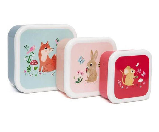 Set 3 Cajas Almuerzo Woodland personalizado - regalo bebé | Mi Luna Lunera