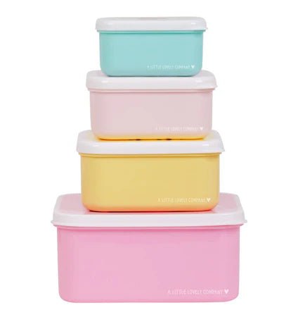 Set 4 Tuppers Forest Friends Personalizable Rosa personalizado - regalo bebé | Mi Luna Lunera