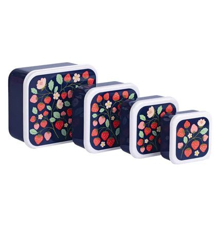 Set 4 Tuppers Strawberries Personalizable personalizado - regalo bebé | Mi Luna Lunera