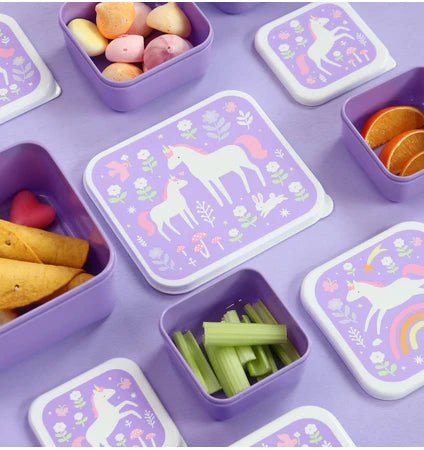 Set 4 Tuppers Unicorn Dreams Personalizable personalizado - regalo bebé | Mi Luna Lunera
